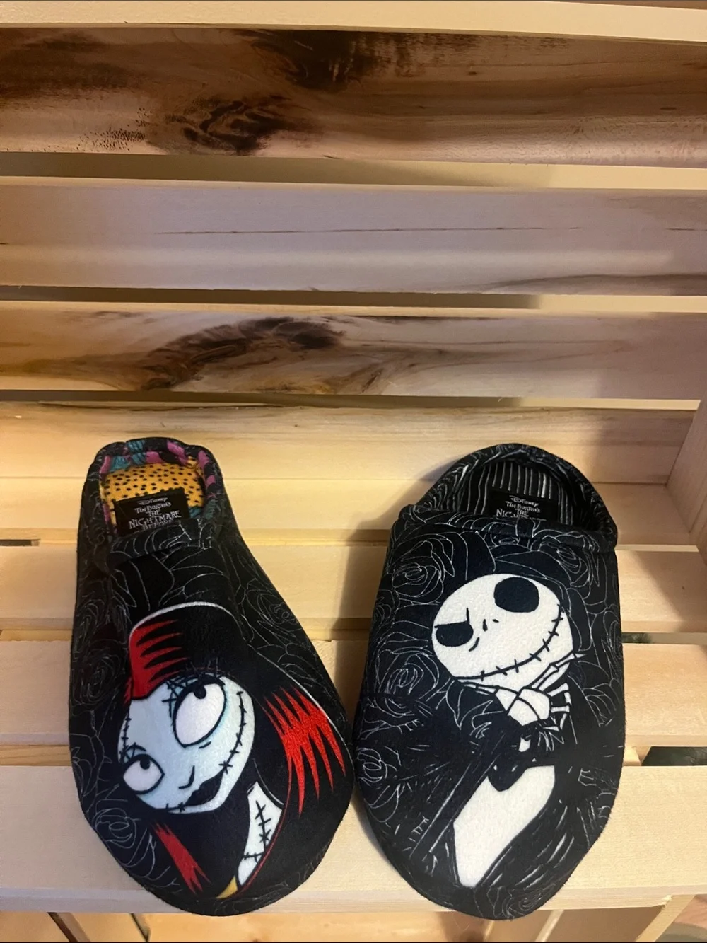 The Nightmare Before Christmas Kids One-Piece Slip-On Slippers in Black